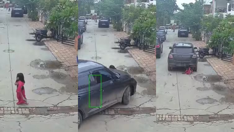 CCTV Documents a Startling Event A toddler in Ahmedabad survives being struck by a teen-driven vehicle.